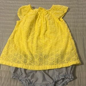 Carter’s Yellow eyelet Romper for baby girl